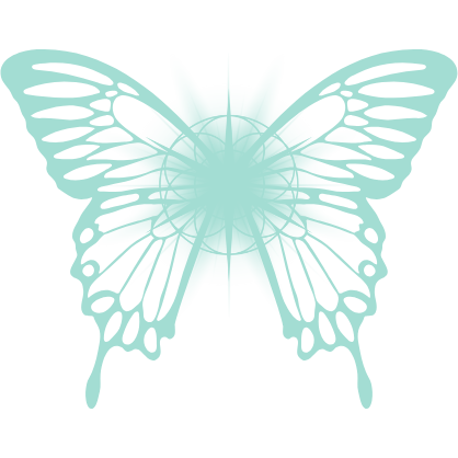 A butterfly with a glowing star